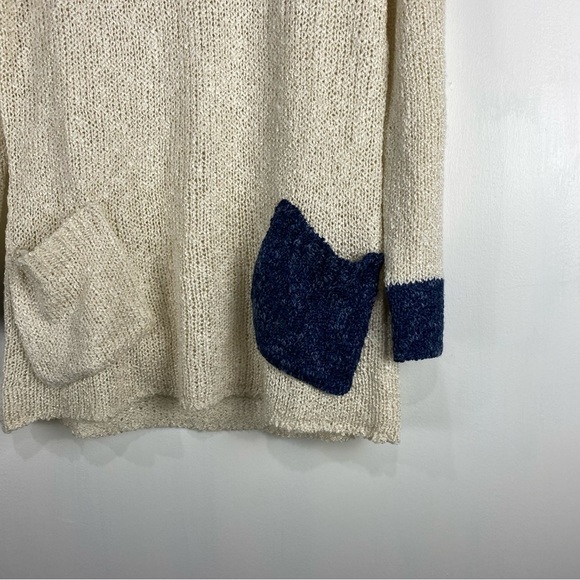 River Crochet Knit Colorblock Cowlneck Pullover Sweater Shirt Top Size XS (NWT) - Picture 2 of 5